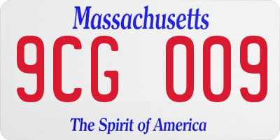 MA license plate 9CG009