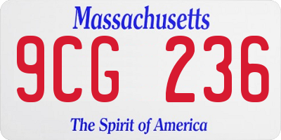 MA license plate 9CG236