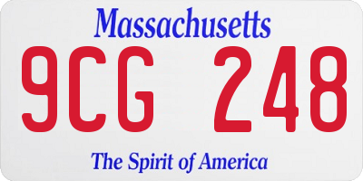 MA license plate 9CG248