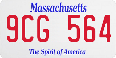 MA license plate 9CG564