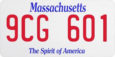 MA license plate 9CG601