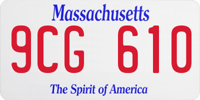 MA license plate 9CG610