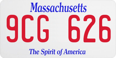 MA license plate 9CG626
