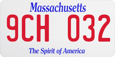 MA license plate 9CH032