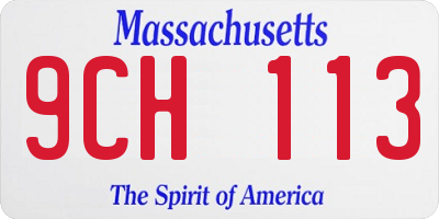 MA license plate 9CH113