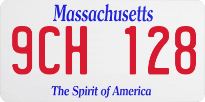 MA license plate 9CH128