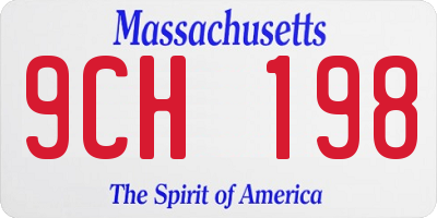 MA license plate 9CH198