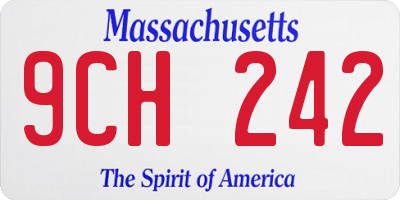 MA license plate 9CH242