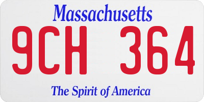 MA license plate 9CH364