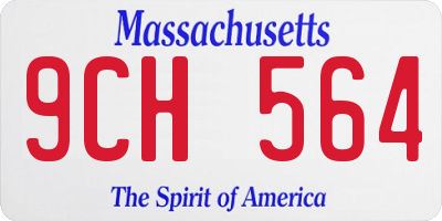 MA license plate 9CH564
