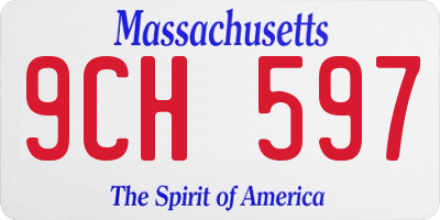 MA license plate 9CH597