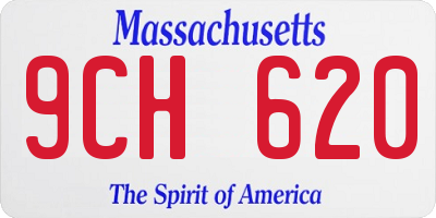 MA license plate 9CH620