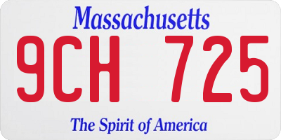 MA license plate 9CH725