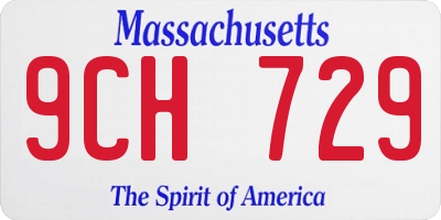 MA license plate 9CH729