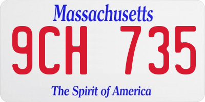 MA license plate 9CH735