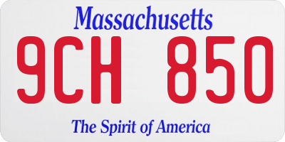 MA license plate 9CH850