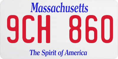 MA license plate 9CH860