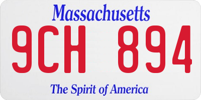 MA license plate 9CH894