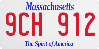 MA license plate 9CH912