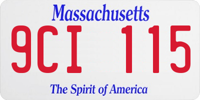 MA license plate 9CI115
