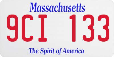 MA license plate 9CI133