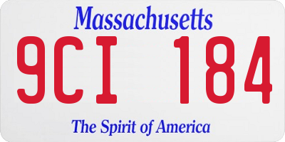 MA license plate 9CI184