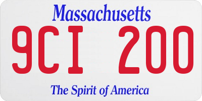 MA license plate 9CI200