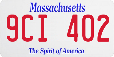MA license plate 9CI402