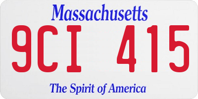 MA license plate 9CI415