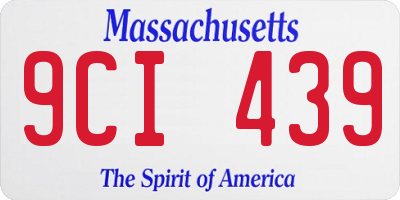 MA license plate 9CI439