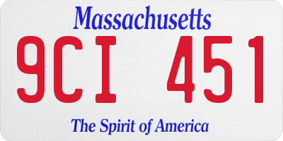 MA license plate 9CI451