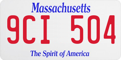 MA license plate 9CI504