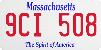 MA license plate 9CI508