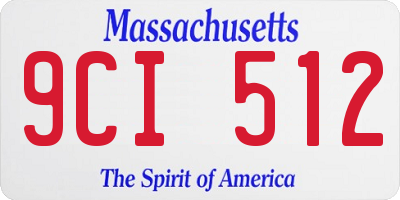 MA license plate 9CI512