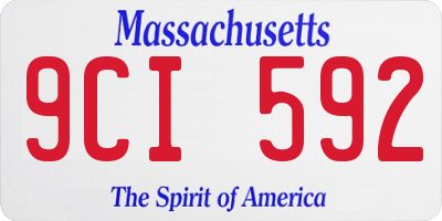 MA license plate 9CI592