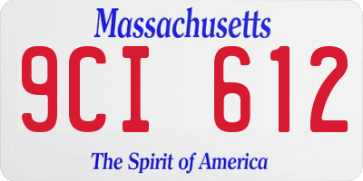 MA license plate 9CI612
