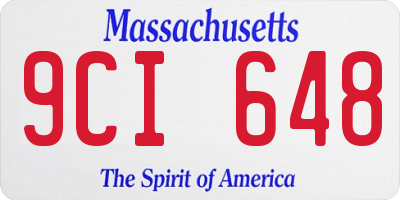 MA license plate 9CI648