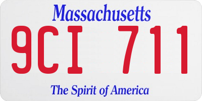 MA license plate 9CI711