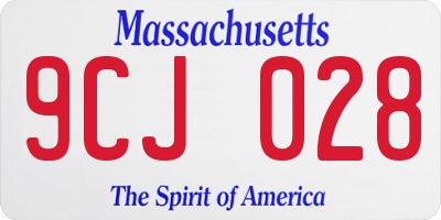 MA license plate 9CJ028