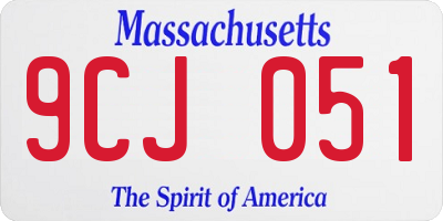 MA license plate 9CJ051