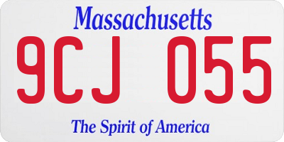 MA license plate 9CJ055