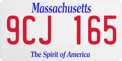 MA license plate 9CJ165