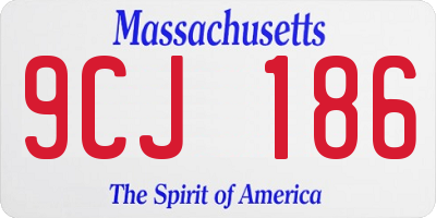 MA license plate 9CJ186