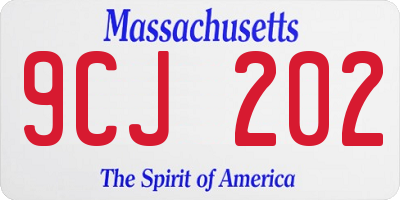 MA license plate 9CJ202