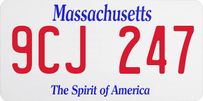 MA license plate 9CJ247