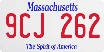 MA license plate 9CJ262