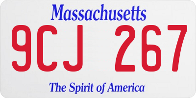 MA license plate 9CJ267