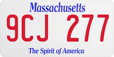 MA license plate 9CJ277