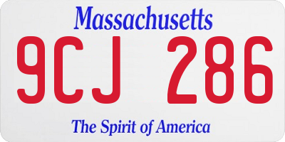 MA license plate 9CJ286