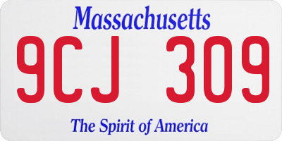 MA license plate 9CJ309